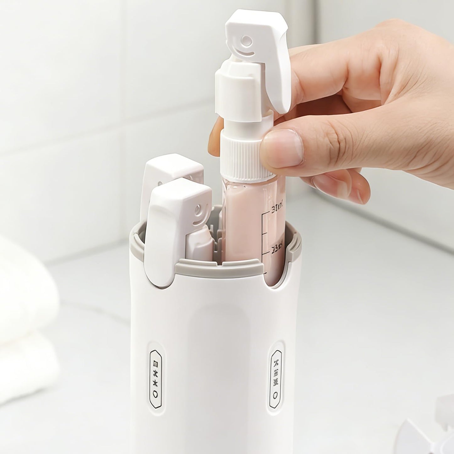 4 in 1 Travel Dispenser, 4 Pack 30ML Travel Bottle
